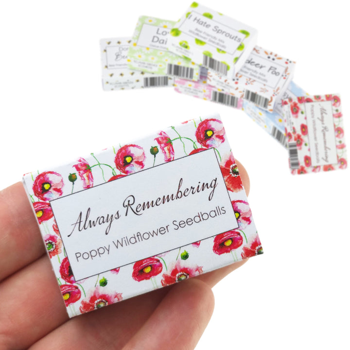 Always Remembering | Poppies | Seedball Box | Cracker Filler | Mini Gift