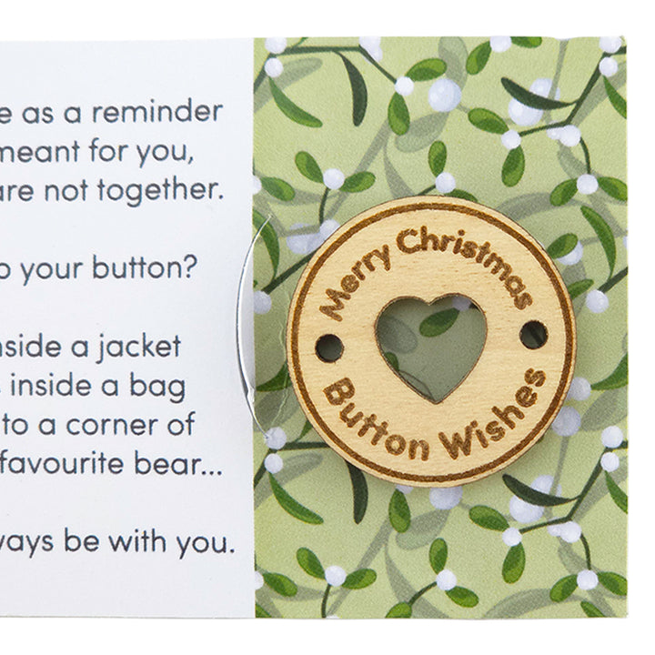 Simply Mistletoe | Button Wishes | Merry Christmas Sew On Token | Little Gift