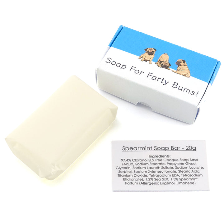 Soap for Farty Bums! | Spearmint 20g Travel Soap Bar | Mini Cracker Filler Gift