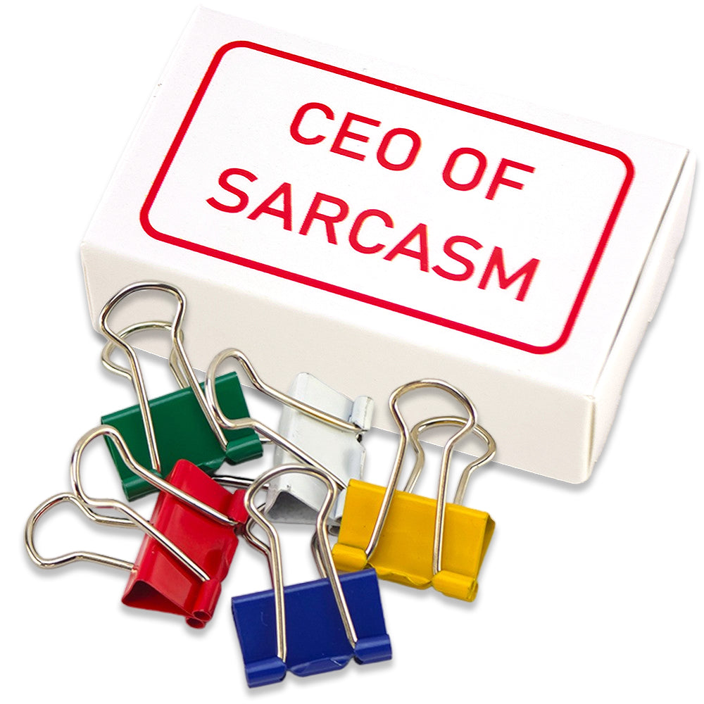 CEO of Sarcasm | Mini Box of Bulldog Clips | Office Banter | Cracker Filler