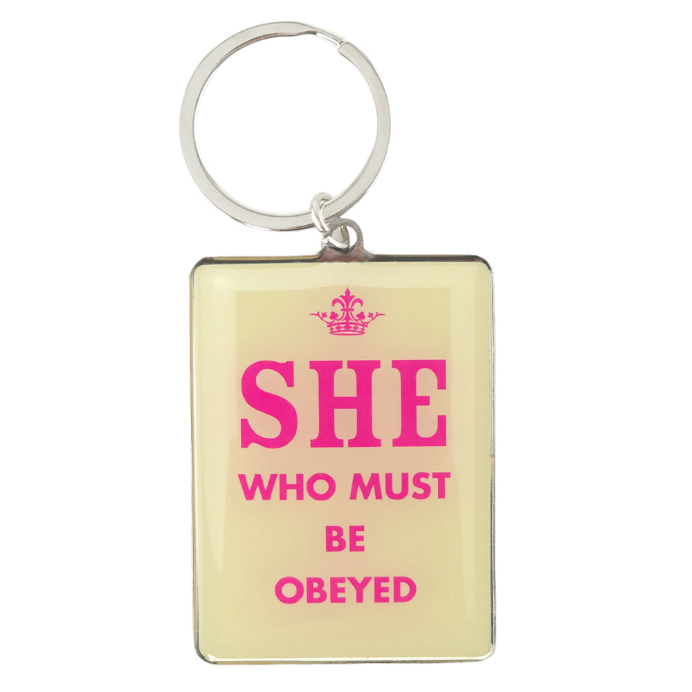 She Who Must Be Obeyed | Metal Keyring | Mini Gift | Cracker Filler