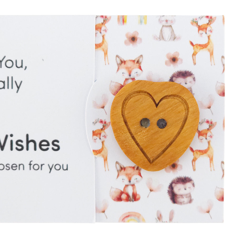 I Love You Naturally | Button Wishes Sew On Token | Little Gift | Cracker Filler