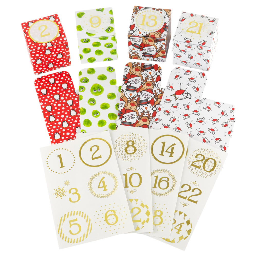 The Kids Collection | 24 Christmas Advent Cubes, Numbers & Tray | Ready to Fill