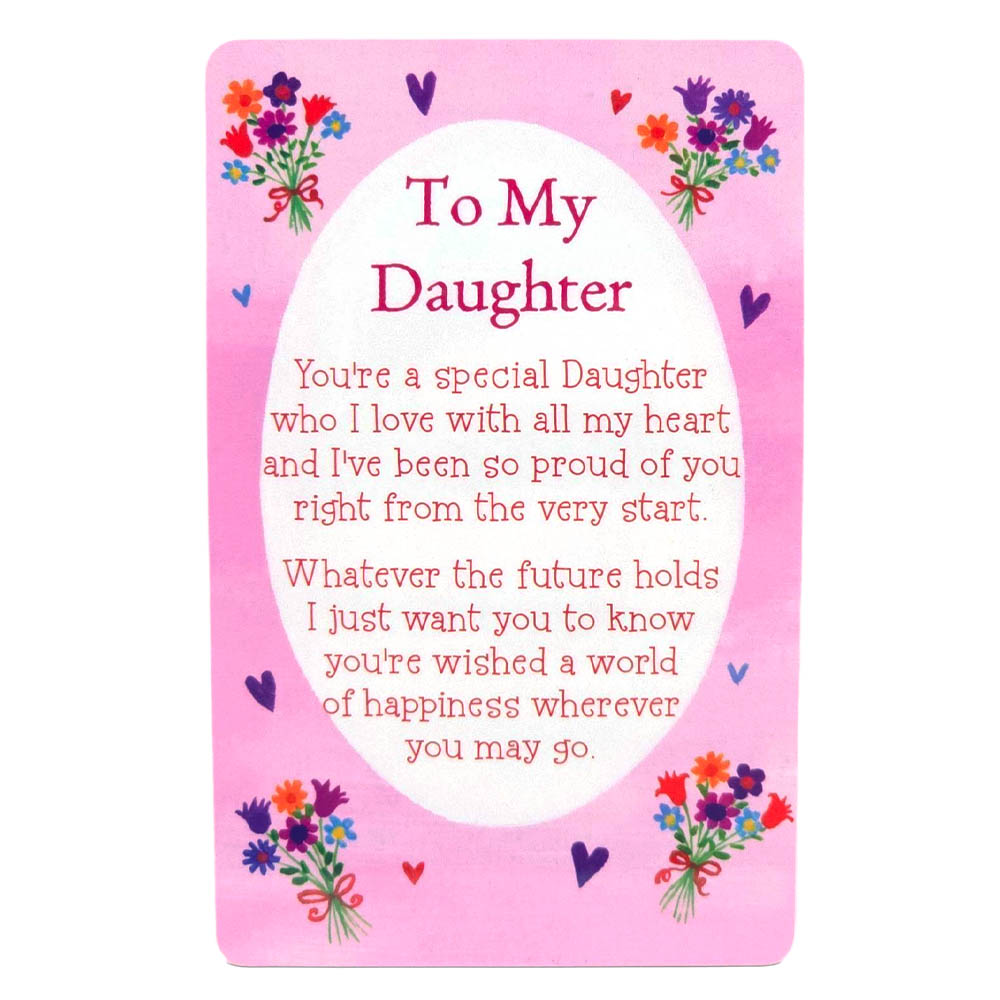 To My Daughter | Mini Keepsake Card With Verse | Cracker Filler | Little Gift