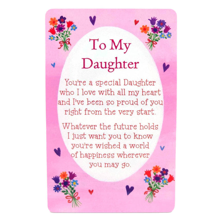 To My Daughter | Mini Keepsake Card With Verse | Cracker Filler | Little Gift