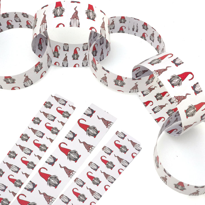 30 Reusable Christmas Paper Chains | Nordic Gonk | No Glue Needed | 2.5m
