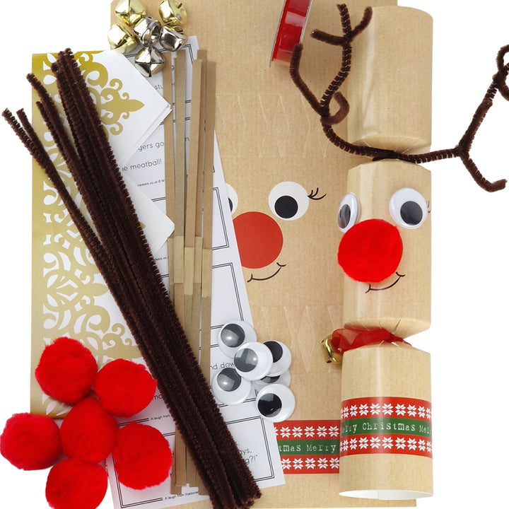 Standy Uppy Rudolph | Christmas Cracker Craft Kit | Makes 6 | Pipecleaner Antlers