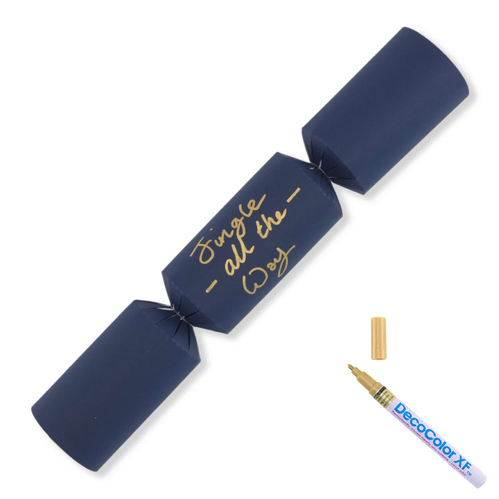 Navy Blue | 12 Personalise Your Own Crackers | Make & Fill Your Own | With Pen