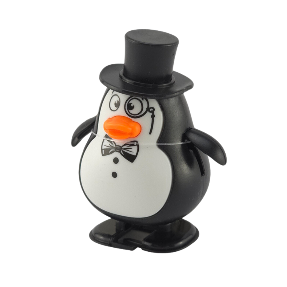 Top Hat Penguin | Christmas Wind Up Toy | 7cm | Mini Gift | Cracker Filler