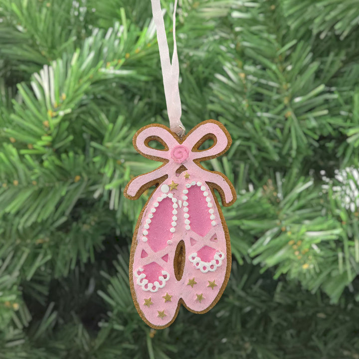 Pink | Gingerbread Ballet Shoes | 8cm Christmas Tree Ornament | Gisela Graham