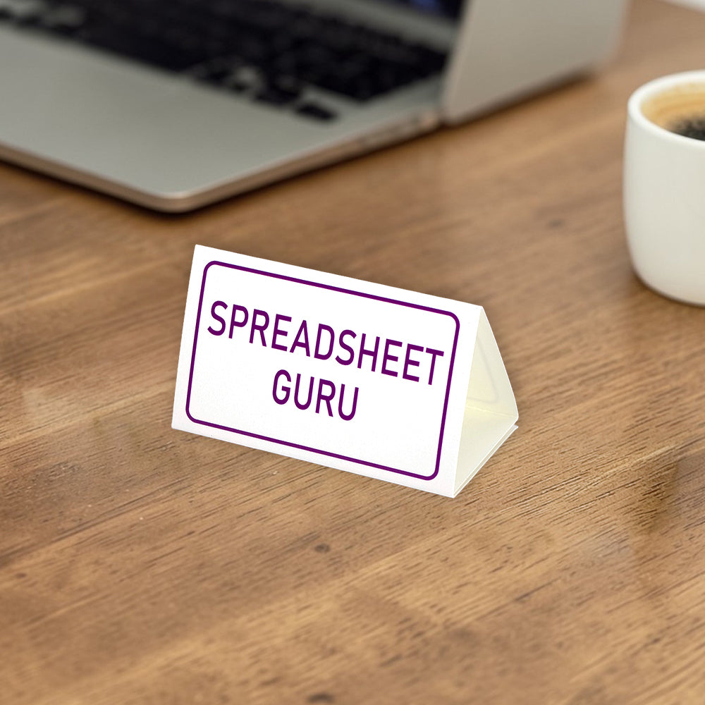 Spreadsheet Guru | Mini Desk Sign | Office Banter | Cracker Filler