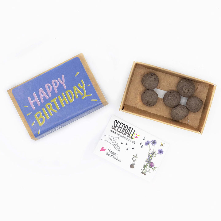 Happy Birthday | Seedball Matchbox | Cracker Filler | Mini Gift