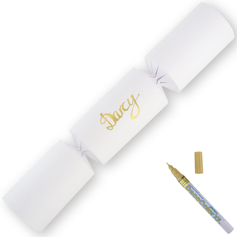 White | 12 Personalise Your Own Crackers | Make & Fill Your Own | With Pen