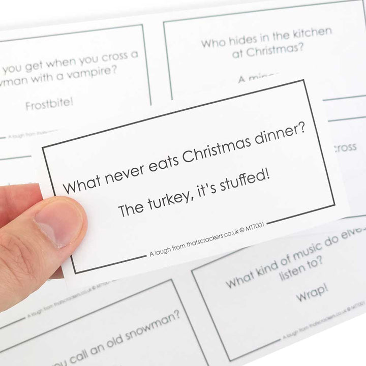 Christmas Cracker Jokes | Set of 12 | For Cracker Making