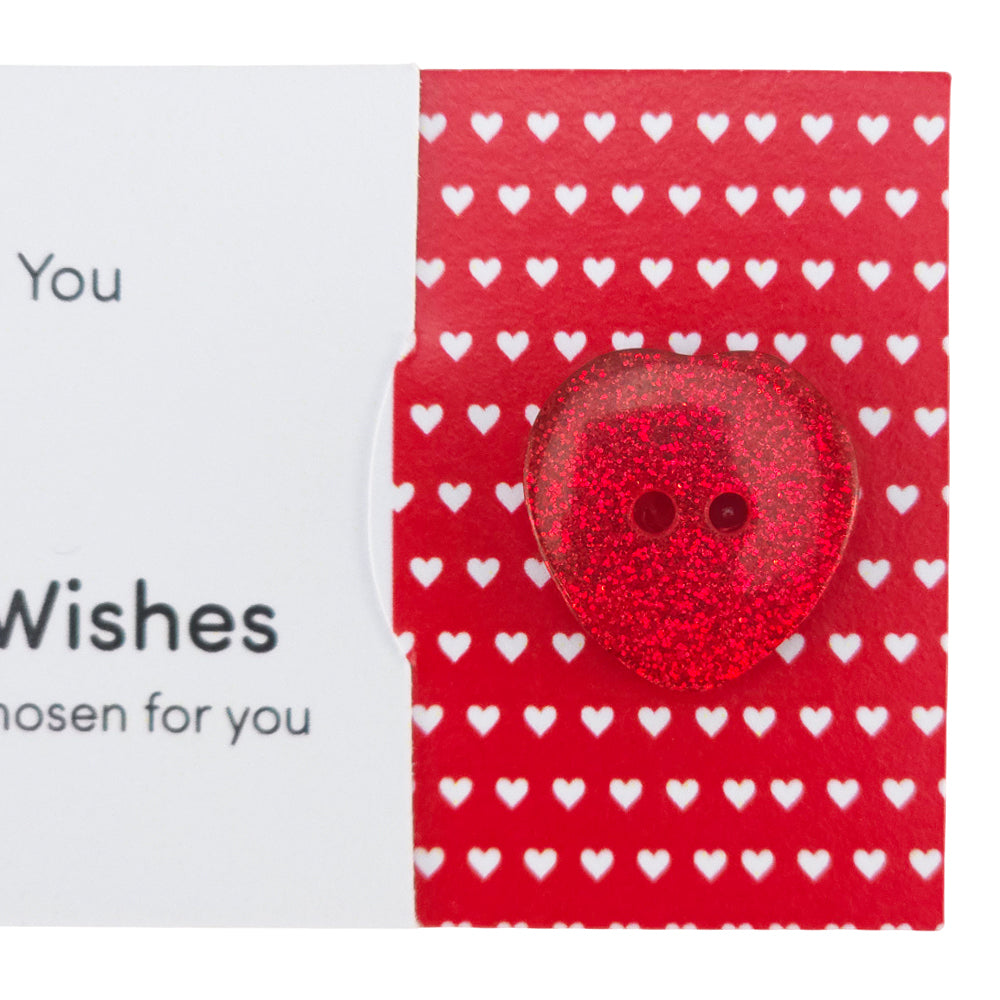 I Love You | Button Wishes Sew On Token | Little Gift | Cracker Filler