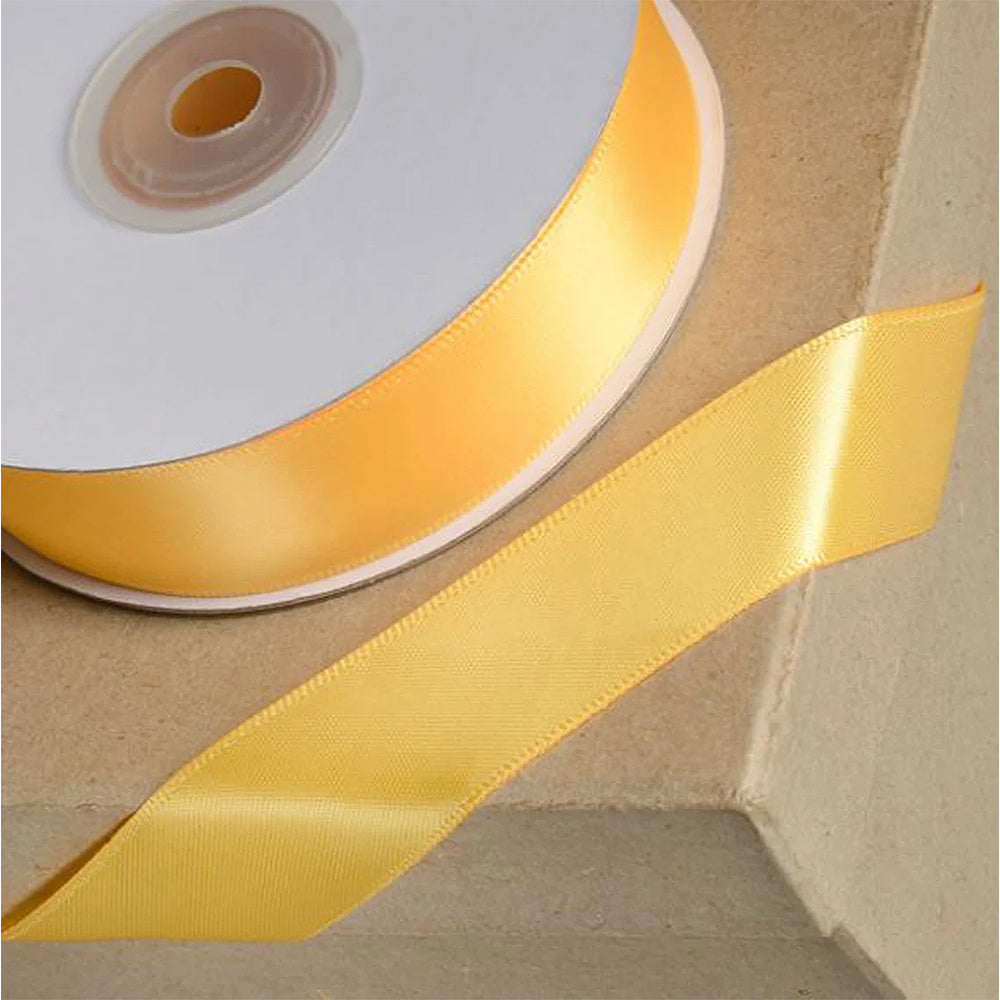 Marigold Yellow | 23mm Double Faced Satin Ribbon | 25m Long