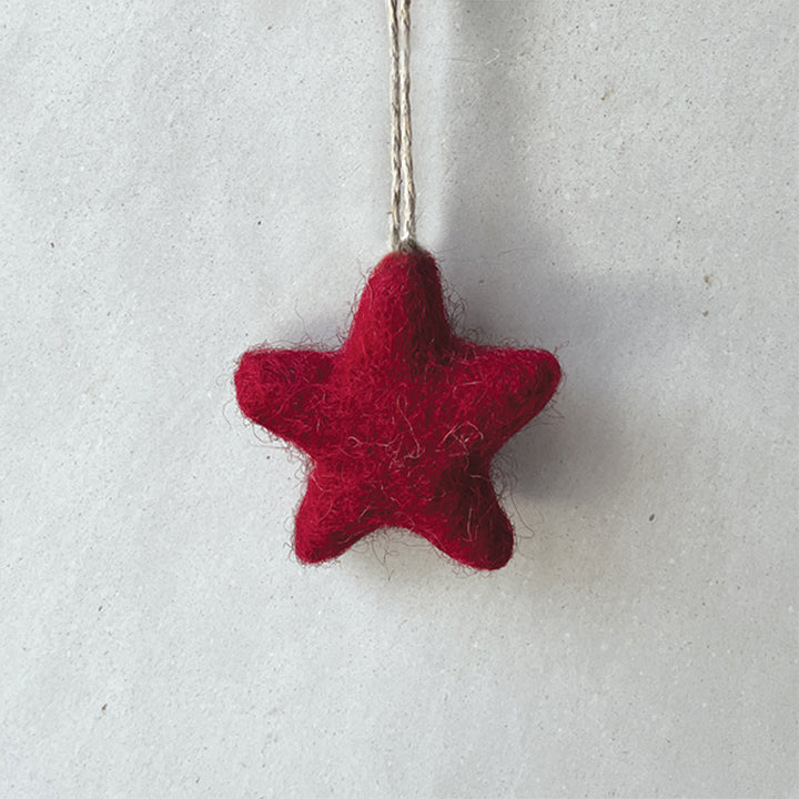 3.5cm Handmade Felt Christmas Tree Star Bauble | Cracker Filler | Mini Gift