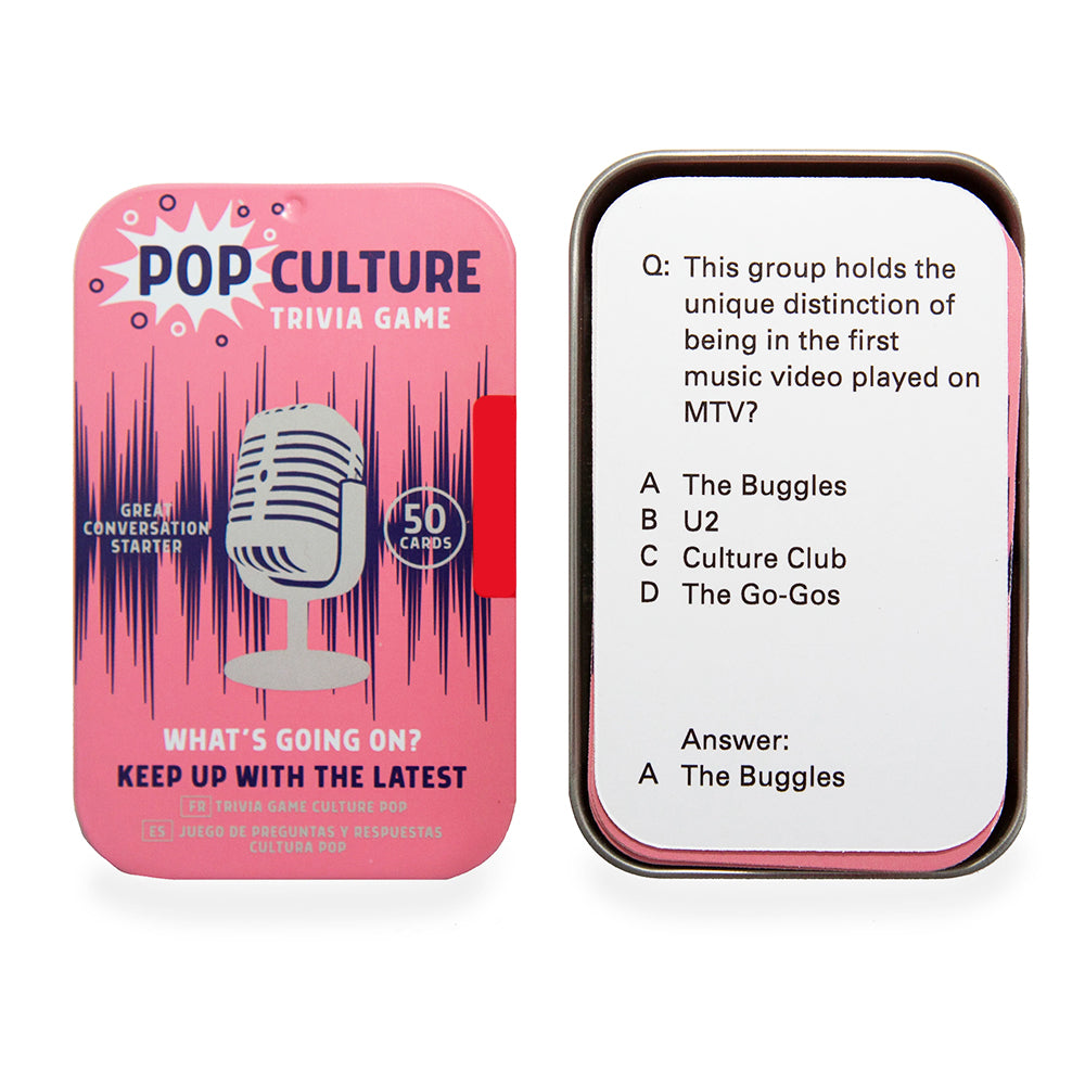 Pop Culture Trivia Card Game | Gift in a Tin | Mini Gift | Cracker Filler