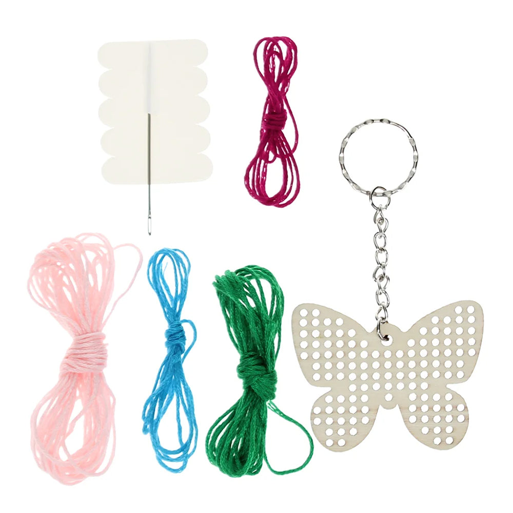 Stitch Your Own Wooden Butterfly Keyring | Little Sewing Craft Kit | Gift Idea