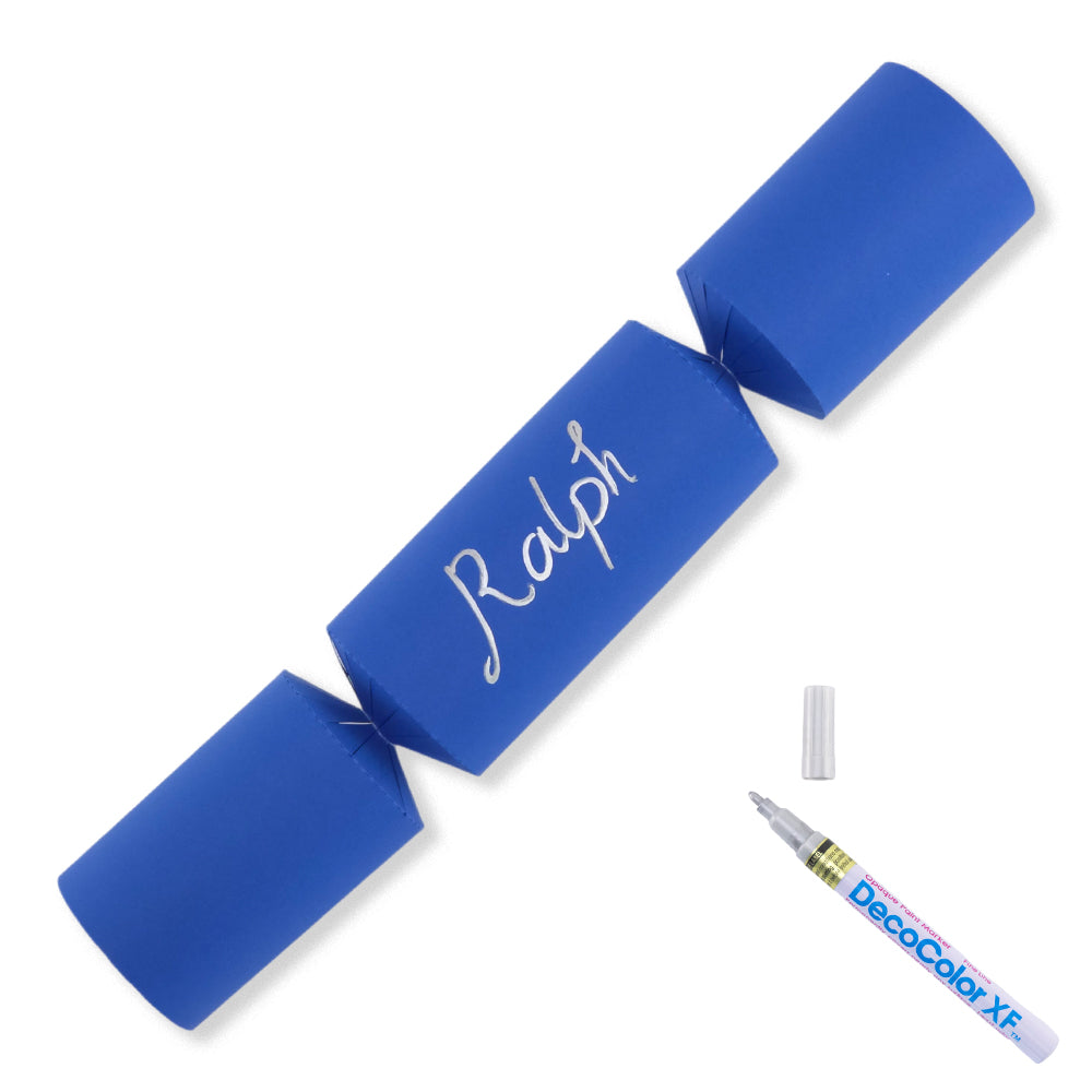 Royal Blue | 12 Personalise Your Own Crackers | Make & Fill Your Own | With Pen