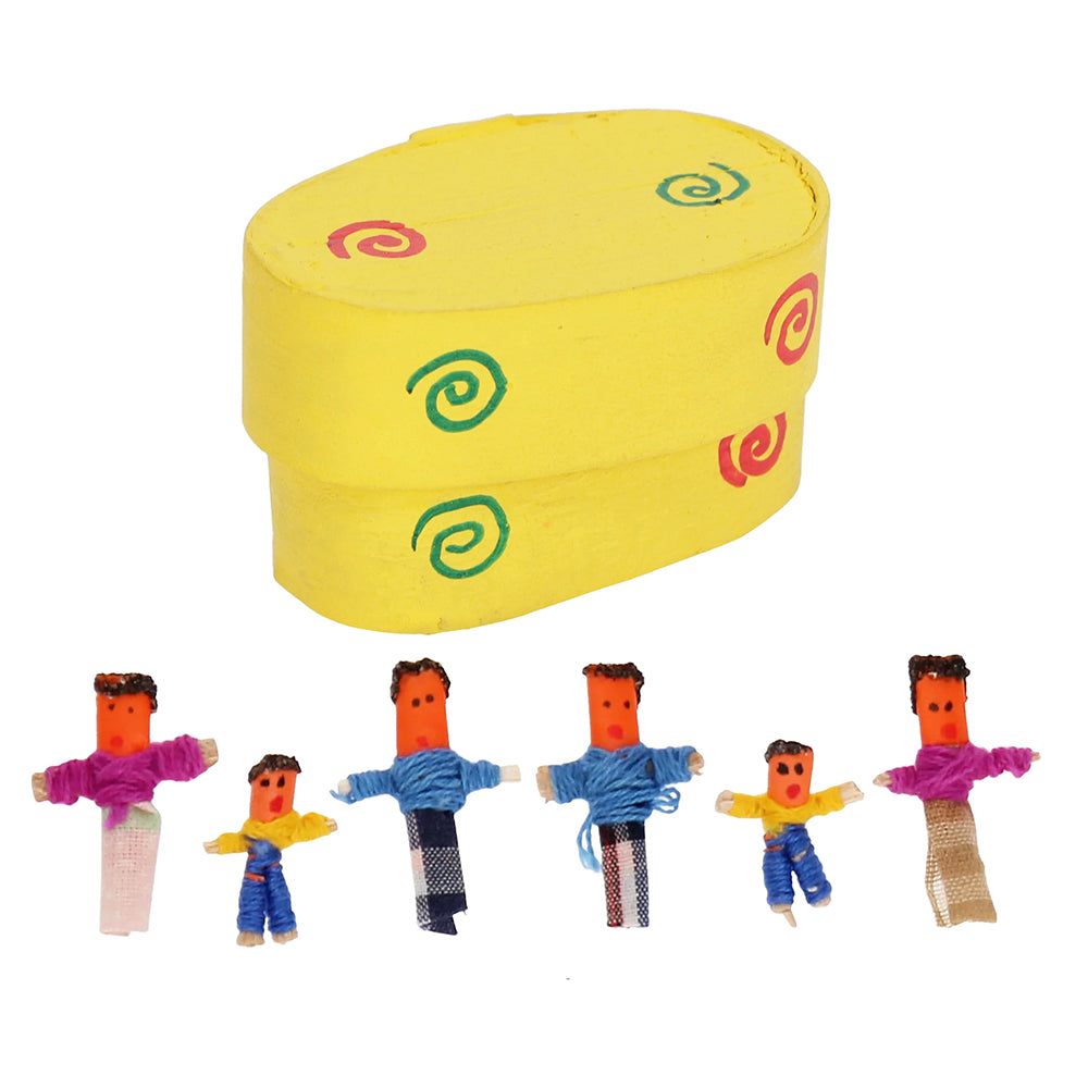 6 Mini Worry Dolls | Little Box of Calm | Little Gift | Cracker Filler