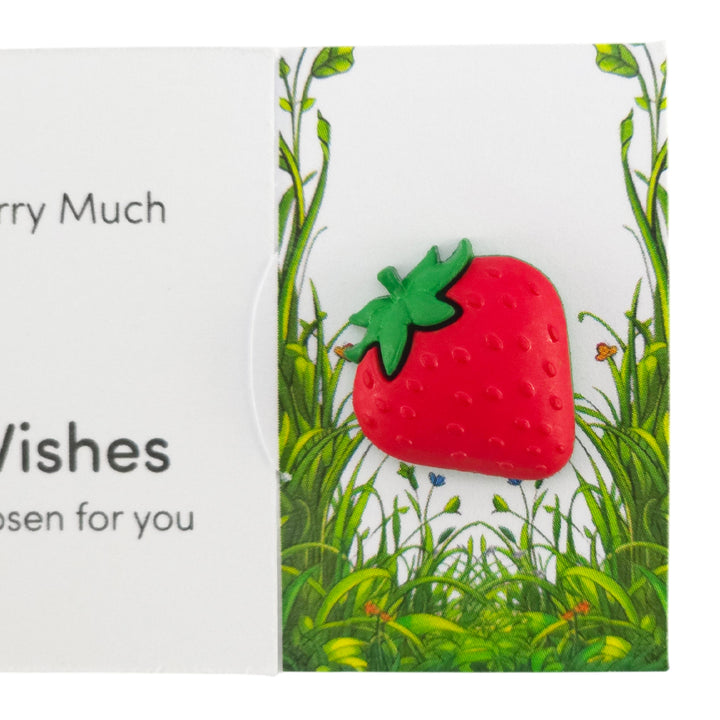 I Love You Berry Much | Strawberry | Button Wishes Sew On Token | Mini Gift