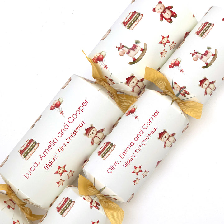 Personalised Triplets' 1st Christmas Crackers | Add Your Own Names | Minimum 4