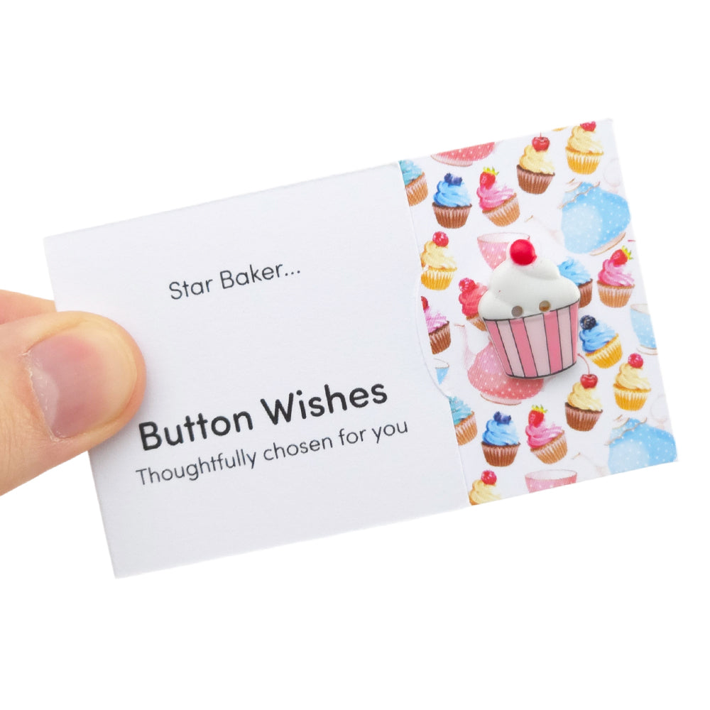 Star Baker | Button Wishes Sew On Token | Mini Gift | Cracker Filler