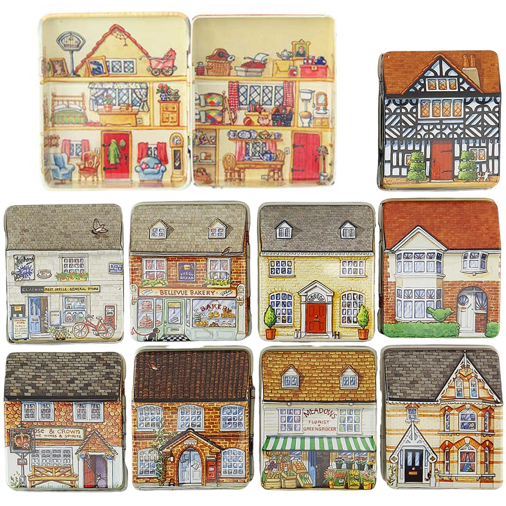 Single Little Cottage Tin | Print Inside & Outside | Mini Gift | Cracker Filler