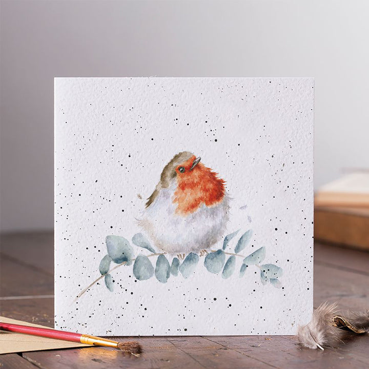 Eucalyptus Robin | Blank Card | 15x15cm | Wrendale Designs