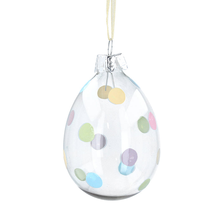 Single 7.5cm Spotty Dotty Pastel Easter Tree Decoration | Glass | Gisela Graham