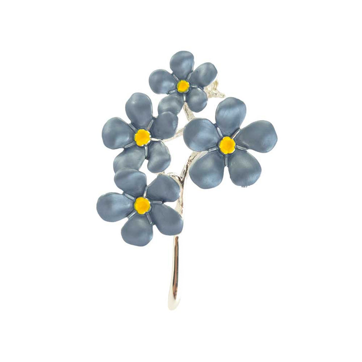 Mid-Blue Forget Me Not Silver Plated Brooch | Little Gift | Cracker Filler