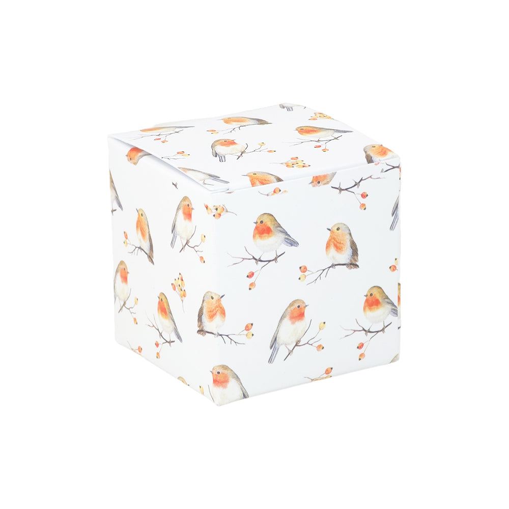 Watercolour Robins | Mini Gift Box | 5cm Cube | 6 Boxes