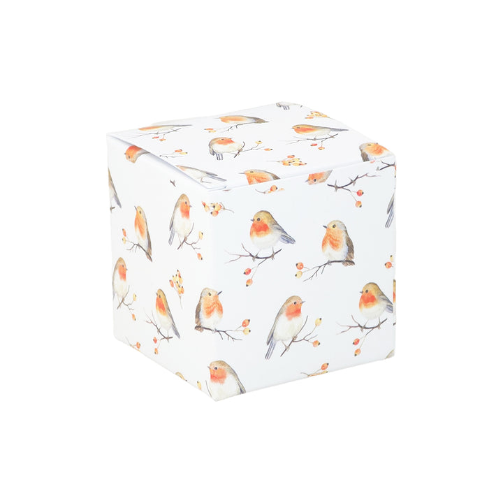 Watercolour Robins | Mini Gift Box | 5cm Cube | 6 Boxes