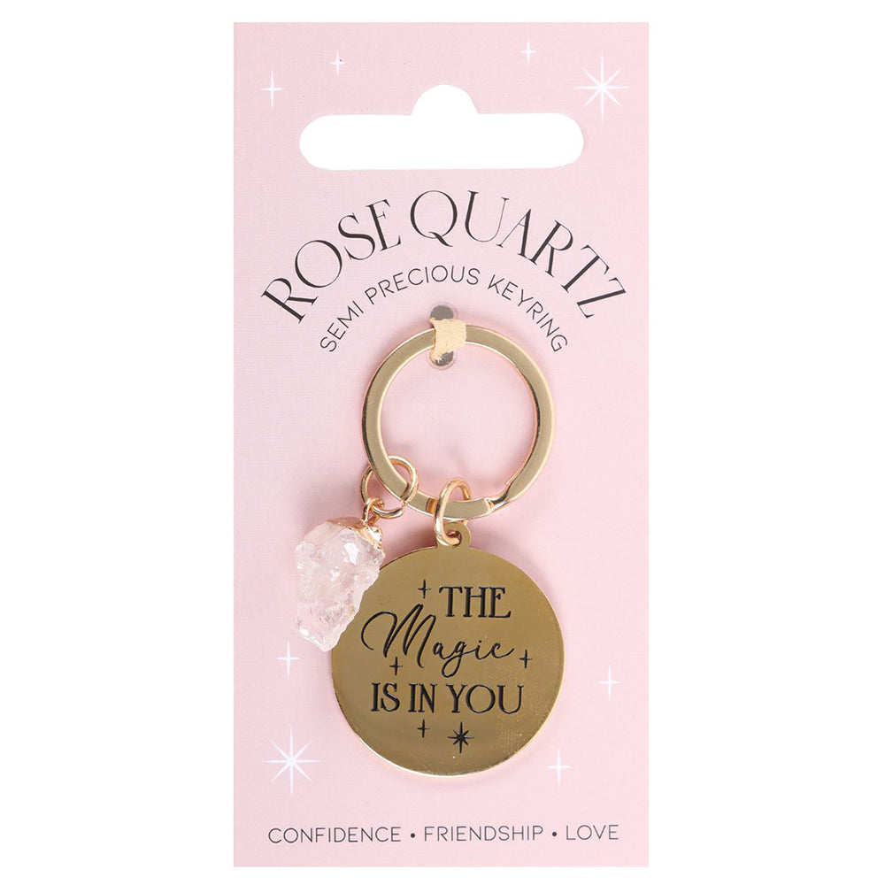 The Magic is in You | Rose Quartz Crystal Keyring | Mini Gift | Cracker Filler