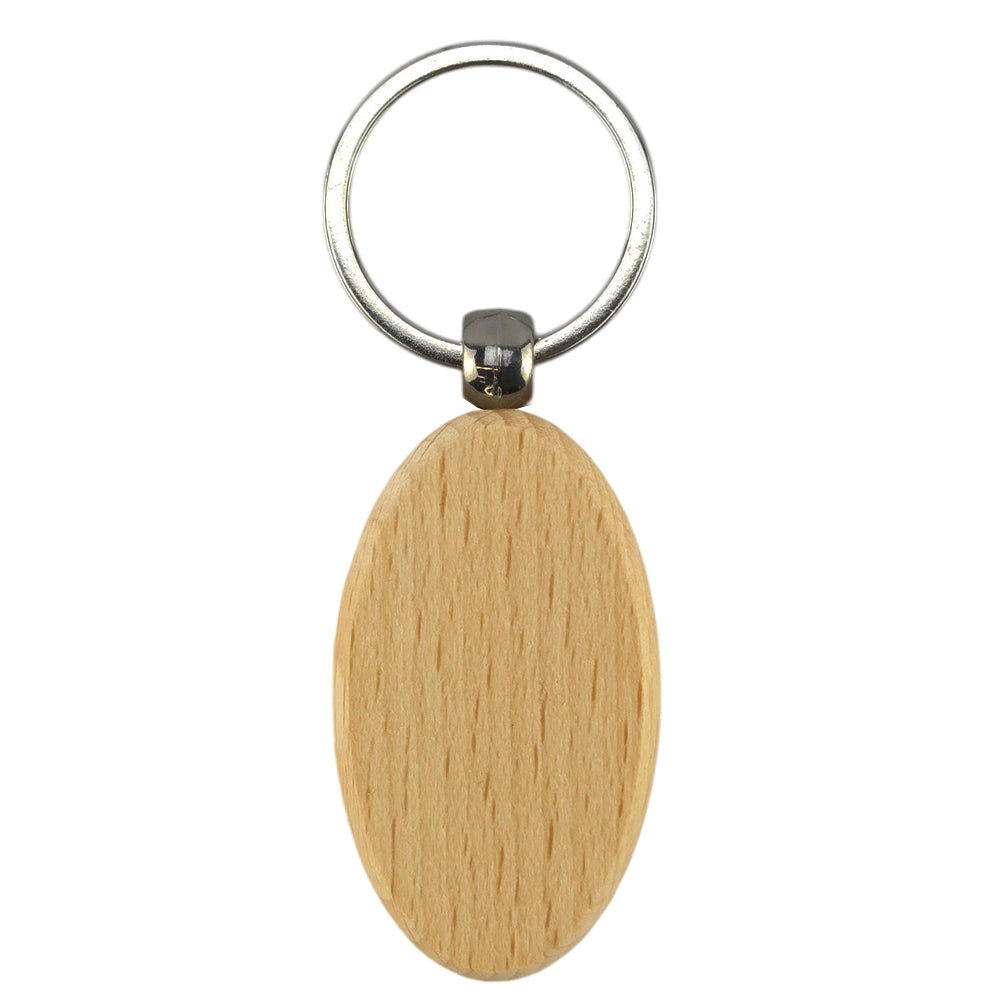 Oval Wooden Keyring | Plain | Mini Gift | Cracker Filler