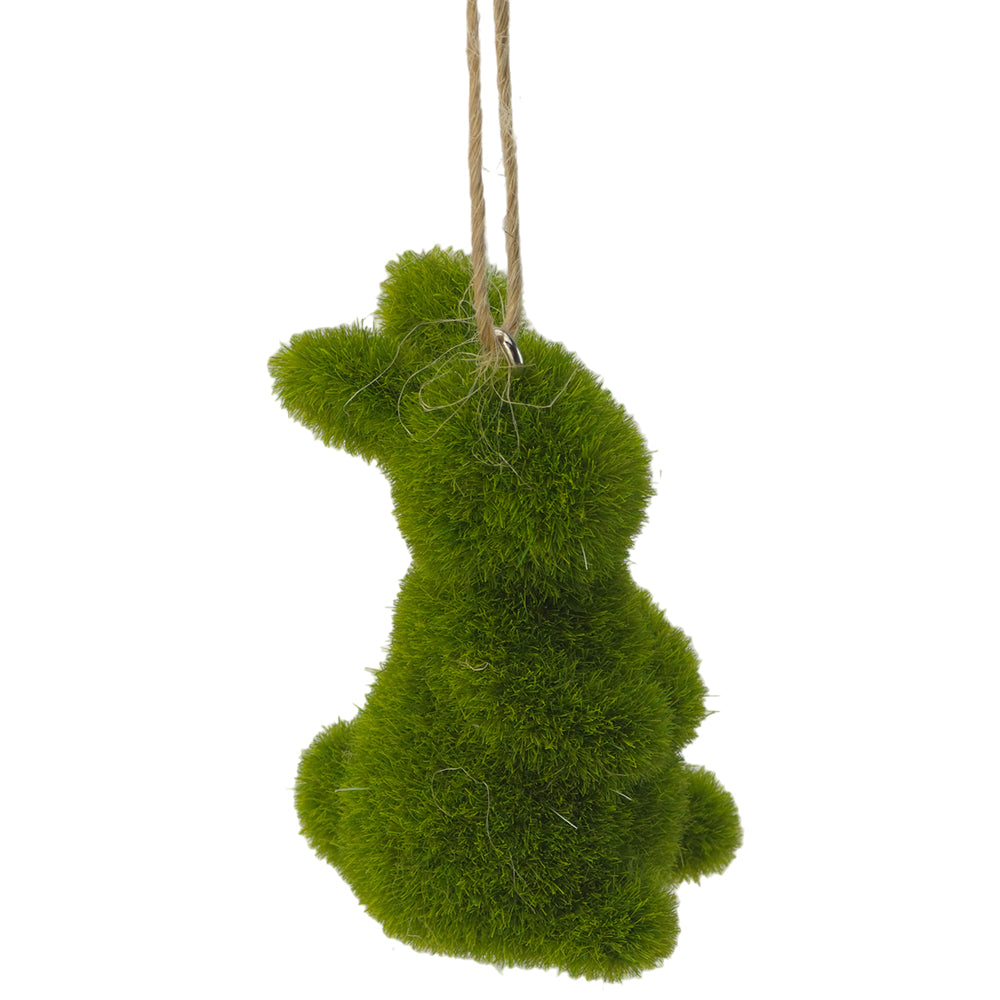 Green Flocked Easter Bunny | Single | Hanging Easter Tree Decoration