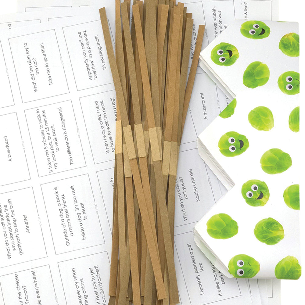 Googly Sprout Adjustable Paper Hats, Jokes and Cracker Snaps | DIY Cracker Accessory Pack