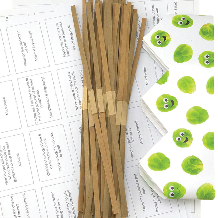 Googly Sprout Adjustable Paper Hats, Jokes and Cracker Snaps | DIY Cracker Accessory Pack