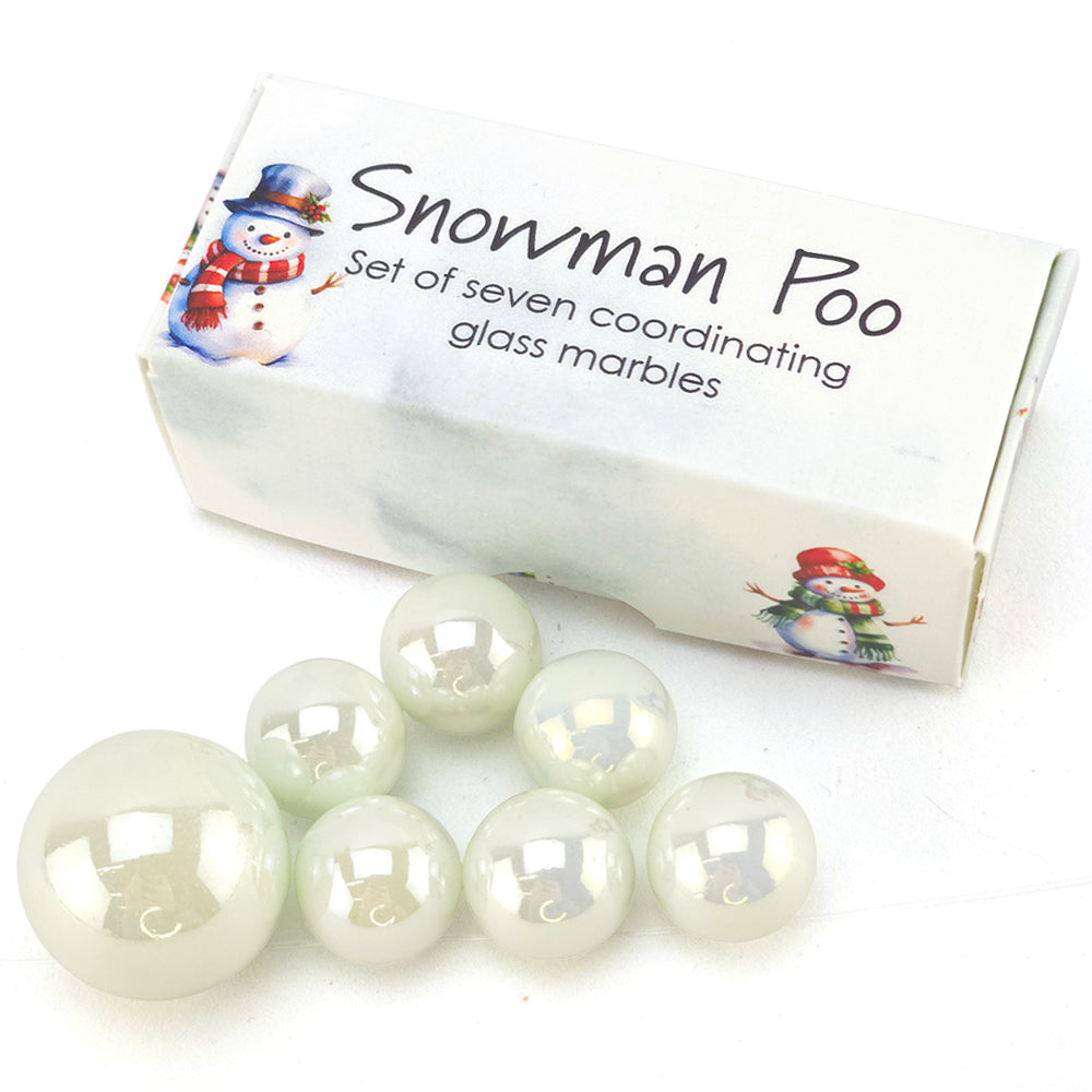 Snowman Poos | Mini Box of Marbles for Kids | Cracker Filler | Party Bag Gift