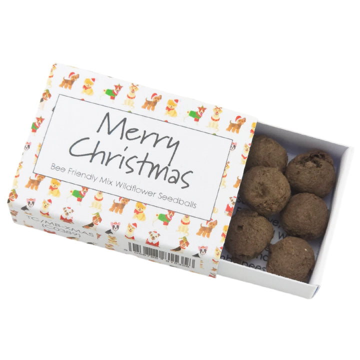 Christmas Dogs | Merry Christmas | Bee Mix 6 Seedballs | Cracker Filler Gift