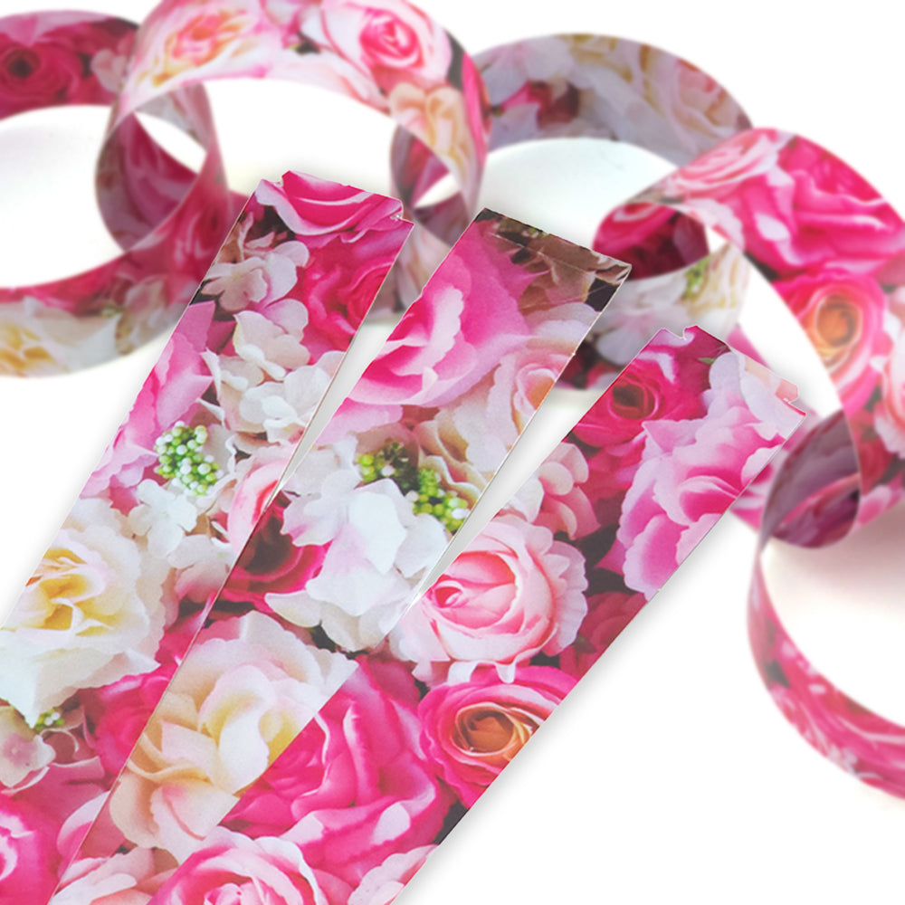 30 Reusable Mother's Day Paper Chains | Pink Roses | No Glue Needed | 2.5m