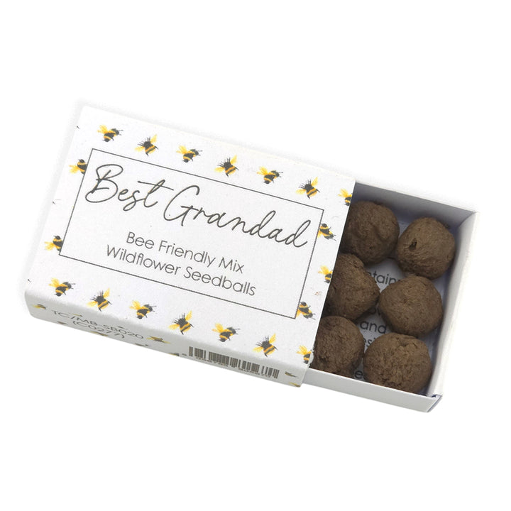 Best Grandad | 6 Seedball Matchbox | Bee Mix | Cracker Filler | Little Gift