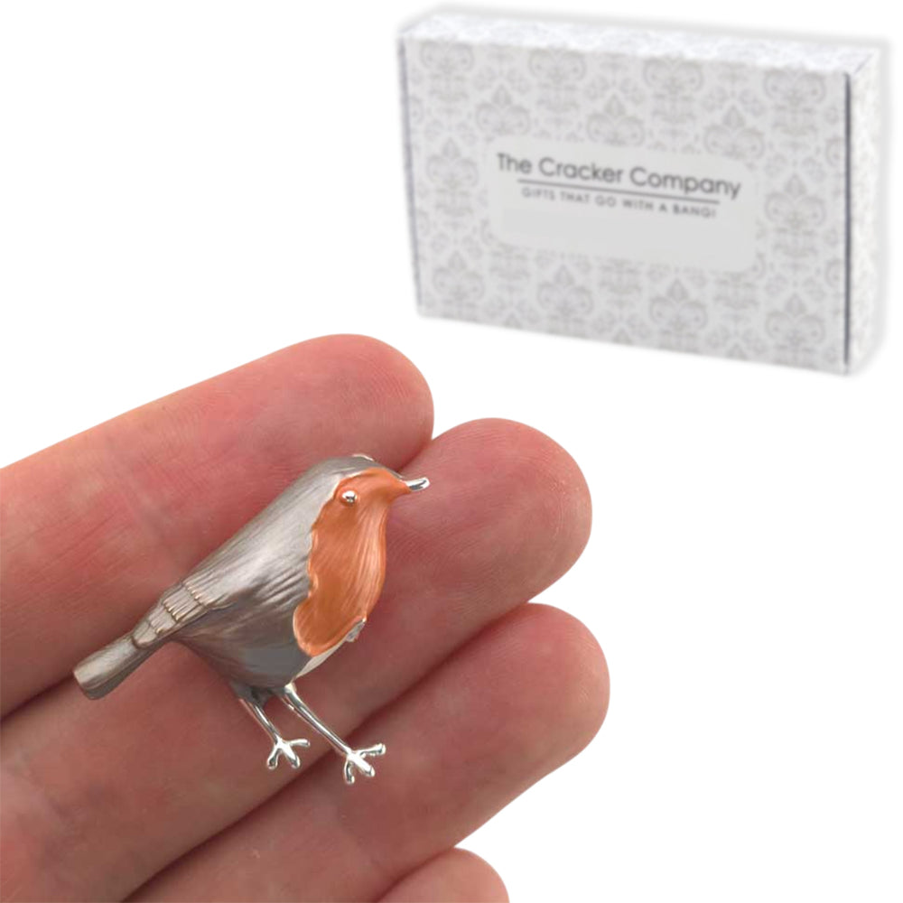 Large Red Robin | Silver Tone Brooch | Little Gift | Cracker Filler