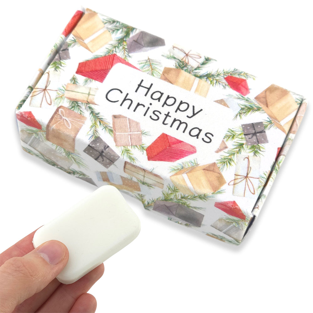 Happy Christmas | Pomegranate | 20g Travel Soap Bar | Little Gift | Cracker Filler