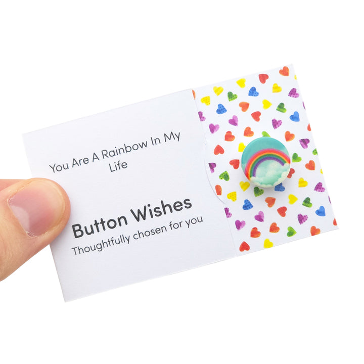 You Are a Rainbow In My Life | Button Wishes Sew On Token | Cracker Filler