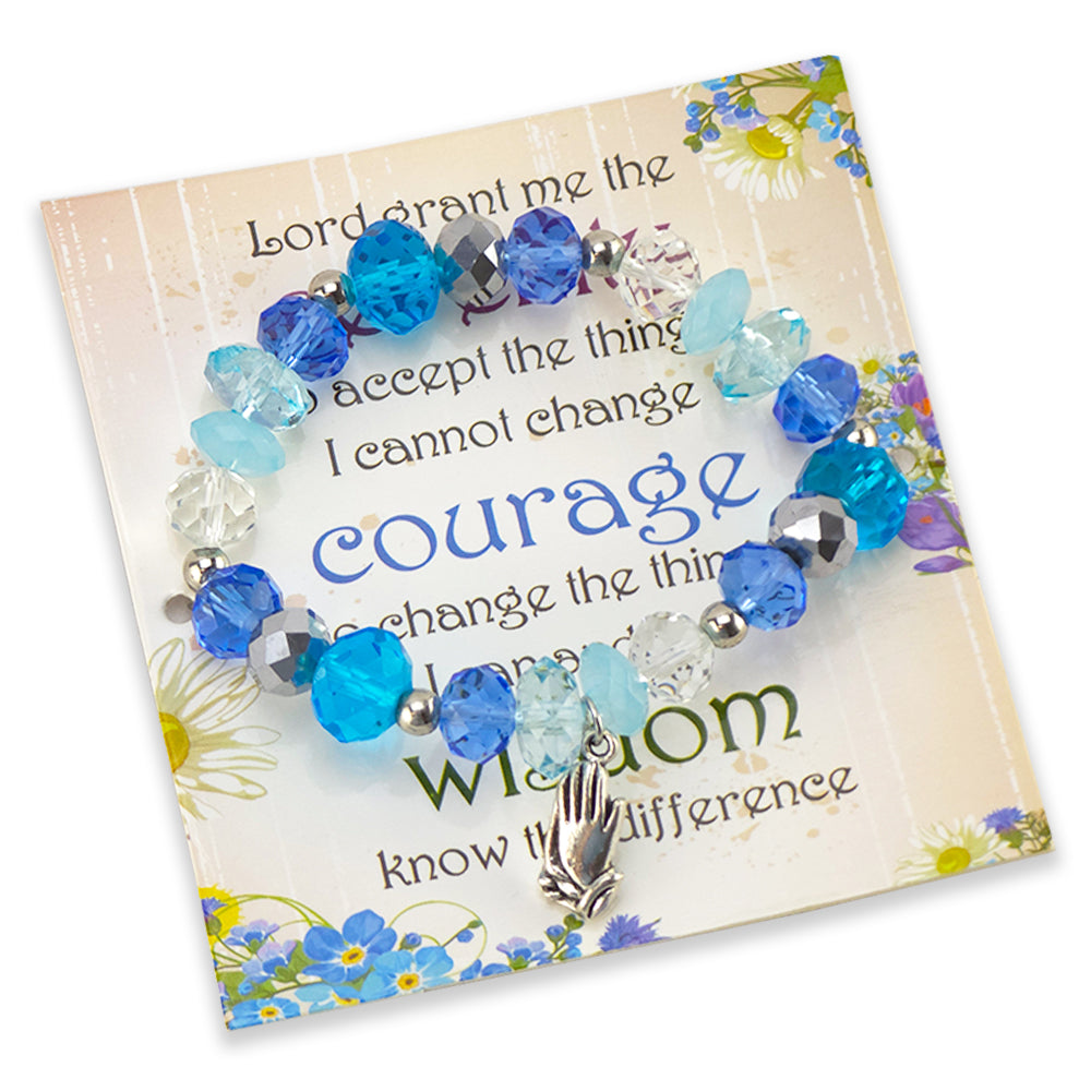 Serenity, Courage, Wisdom | Blue | Christian Faith Bracelet | Little Gift