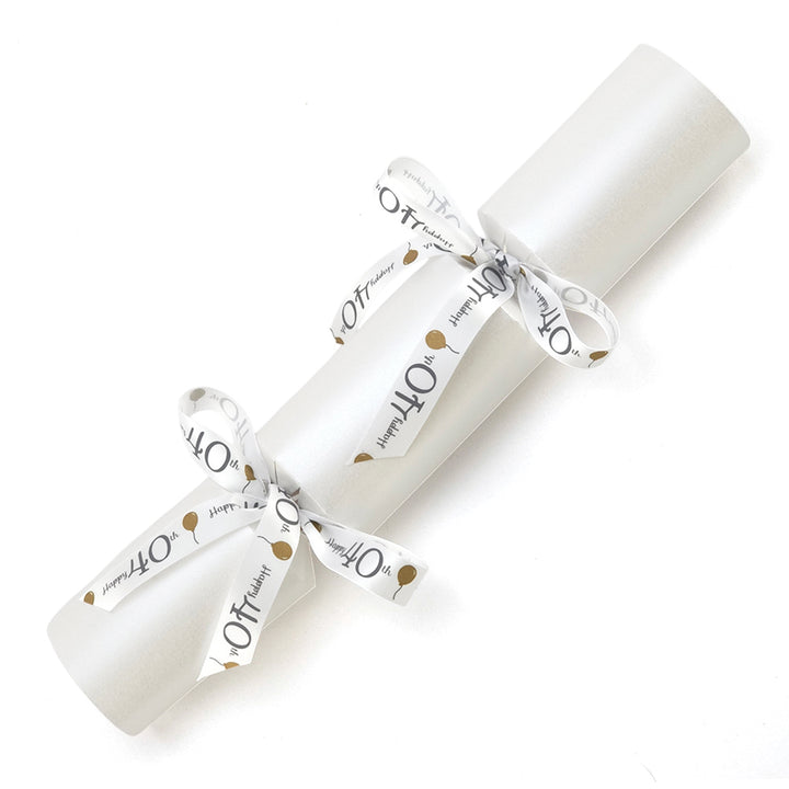 Milestone Birthday Complete Craft Kit &amp; Ribbon | 4 Standard Pearl White Crackers