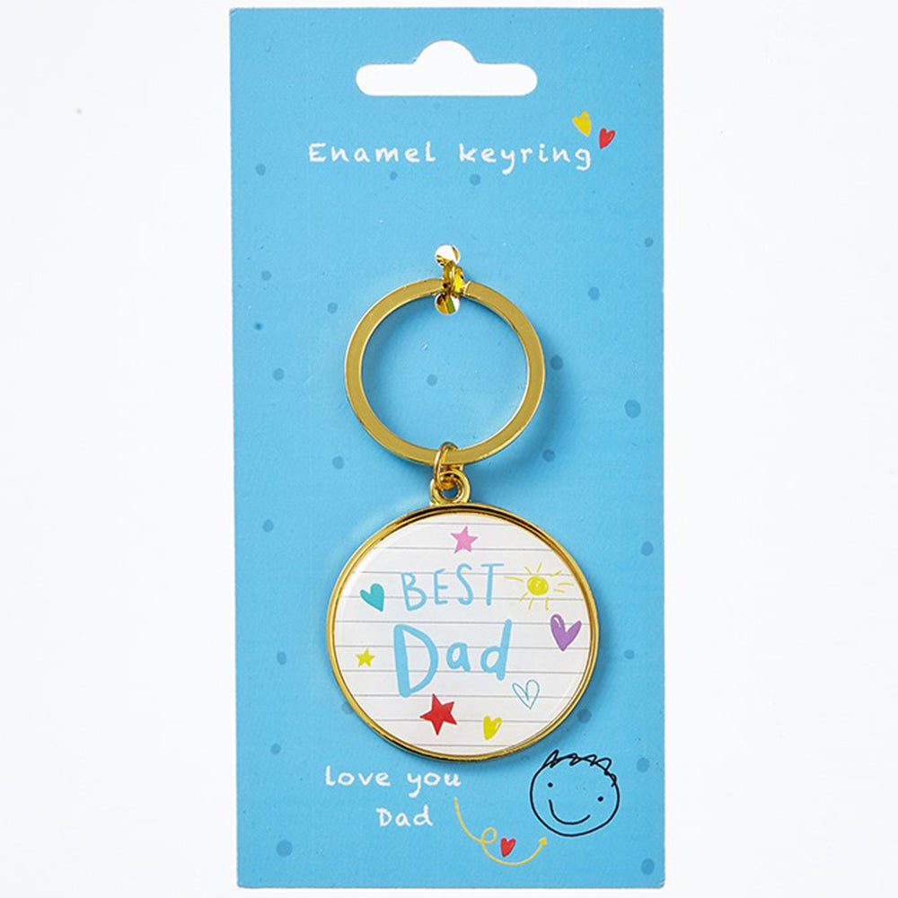 Best Dad | Scribble Style | Metal Keyring | Mini Gift | Cracker Filler