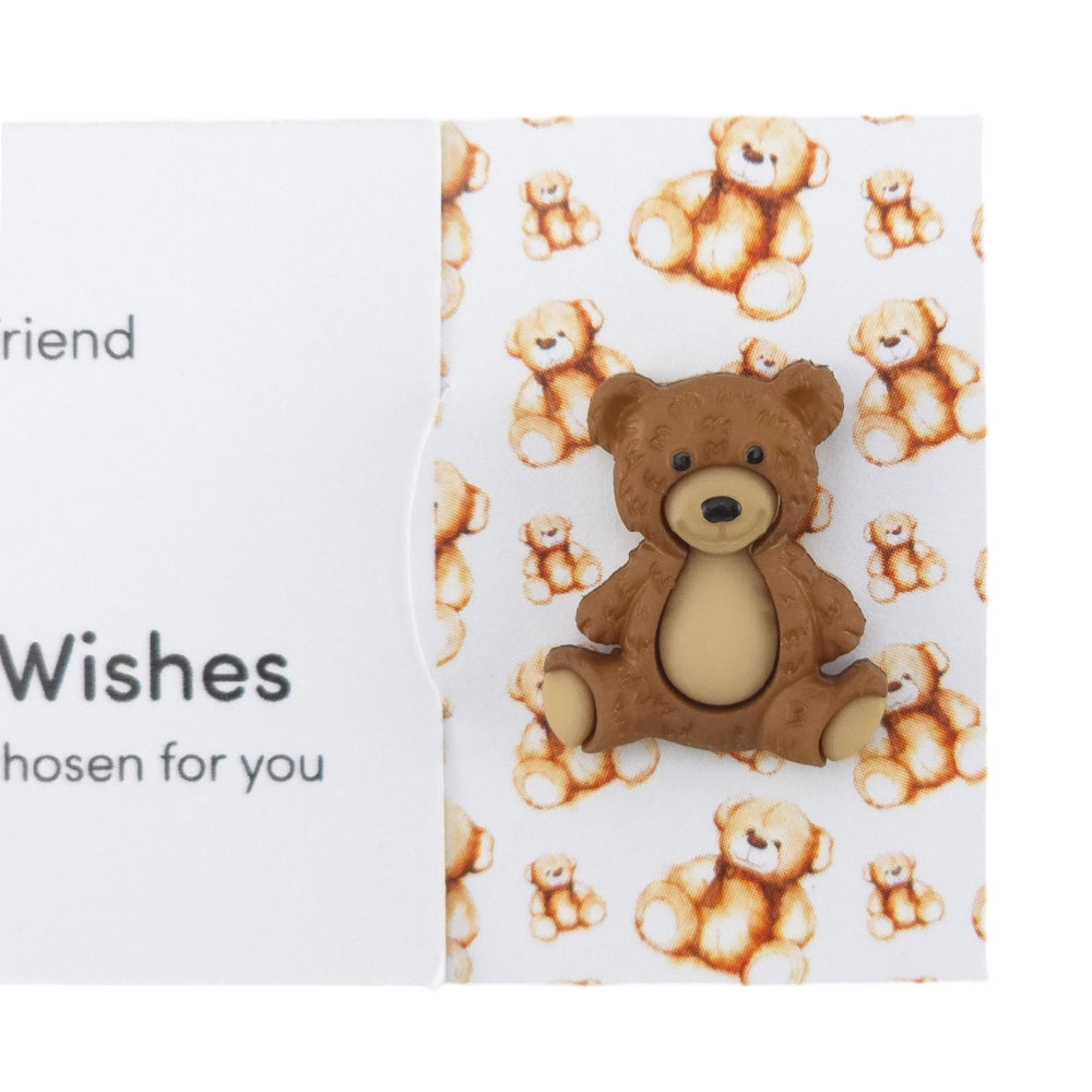 Best Friend | Teddy Bear | Button Wishes Sew On Token | Cracker Filler